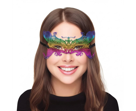 MASKA AŻUROWA TĘCZOWY MOTYL 