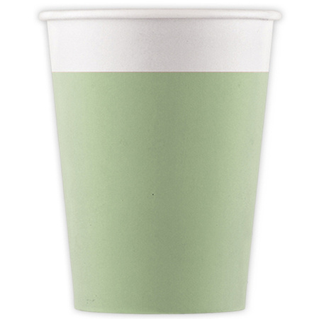 KUBECZKI PAPIEROWE PASTELOWE MIĘTOWE 200 ML 8 SZT.