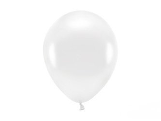 BALONY ECO 26 cm METAL. BIAŁY 10 szt