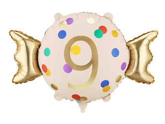 BALON FOLIOWY CUKIEREK 9 CYFRA 61 X 37 CM