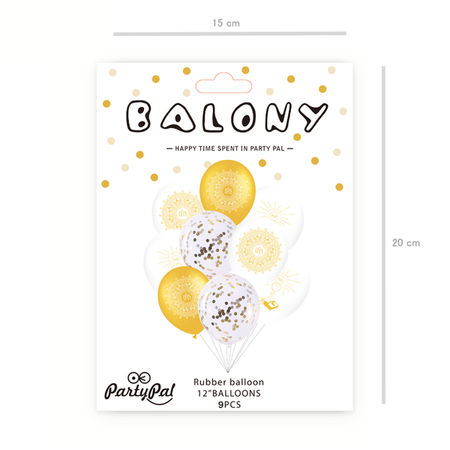 BALONY 30 CM I KOMUNIA ŚW. MIX WZORÓW 9 SZT.
