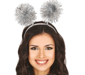 OPASKA Z SREBRNYMI POMPONAMI