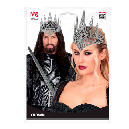 KORONA BROKATOWA SREBRNA