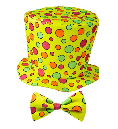 CYLINDER + MUCHA KLAUNA DLA DZIECKA ŻÓŁTY