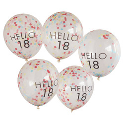 BALONY HELLO 18 KONFETTI 5 SZT 30 CM