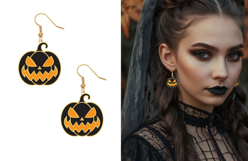 KOLCZYKI CZARNE DYNIE