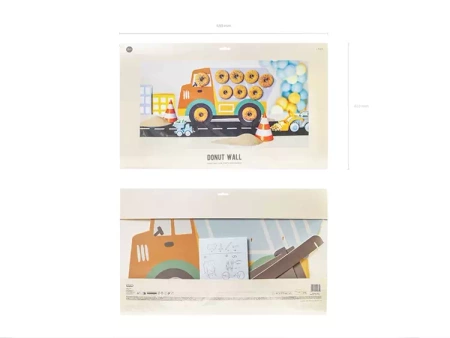 ŚCIANA NA DONUTY CIĘŻARÓWKA POJAZDY BUDOWLANE 61x37.5 CM