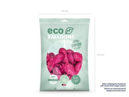 BALONY ECO 26 CM PASTELOWE FUKSJA 100 SZT