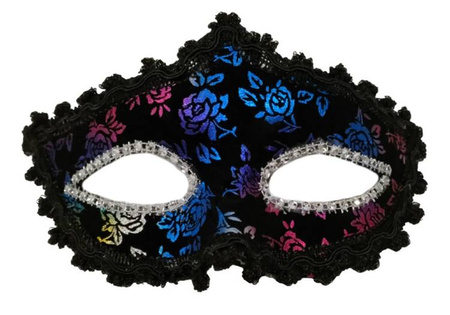 MASKA WENECKA W KOLOROWE KWIATY