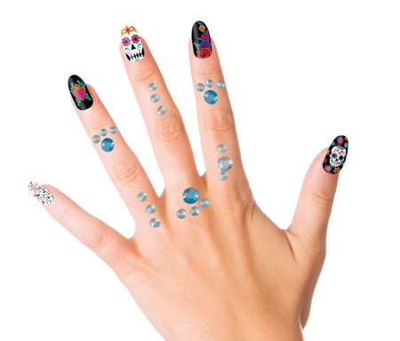 NAKLEJKI KRYSZTAŁKI NA TWARZ I PALCE