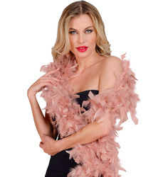 BOA RÓŻOWE Z PIÓR 180 CM 80 G