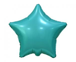 BALON FOLIOWY GWIAZDA MATOWY TURKUSOWY 48 CM