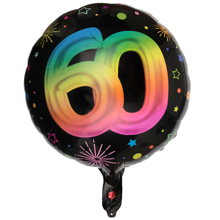 BALON FOLIOWY FIESTA 60 URODZINY 45 CM 1 SZT