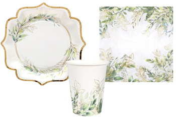 ZESTAW GAŁĄZKI ZIELONO-ZŁOTE 3 ELEMENTY