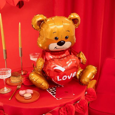 BALON FOLIOWY MIŚ Z SERCEM 41x50x31cm