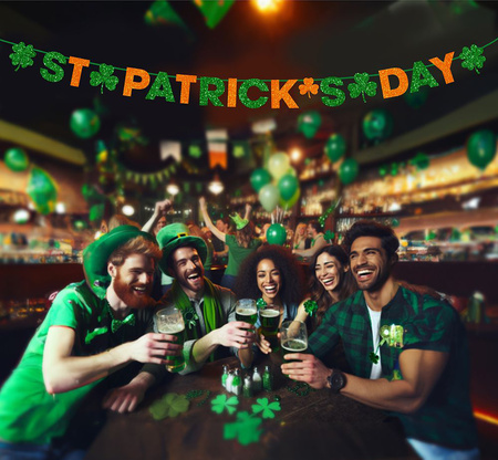 GIRLANDA PAPIEROWA DZIEŃ ŚWIĘTEGO PATRYKA 300 CM