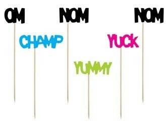 TOPPERY POTWORKI NAPISY 6 SZT