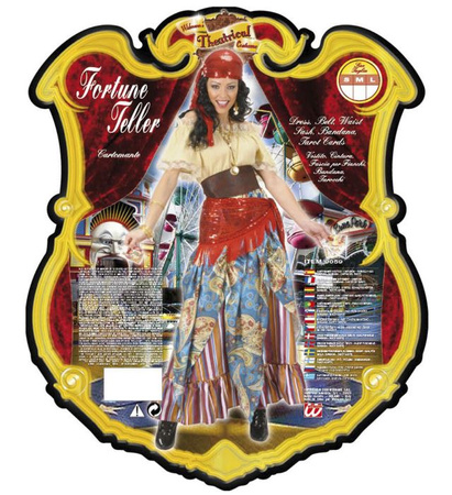 "FORTUNE TELLER" (dress, belt, waist sash, bandana, tarot cards)