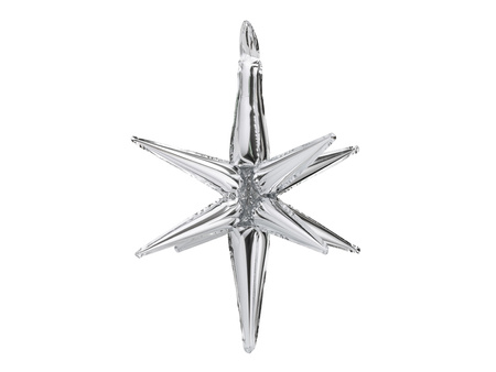 BALON FOLIOWY GWIAZDA 3D 150 CM SREBRNY