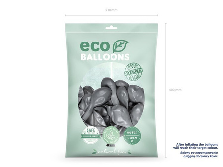 BALONY ECO 30 CM SREBRNY 100 SZT.