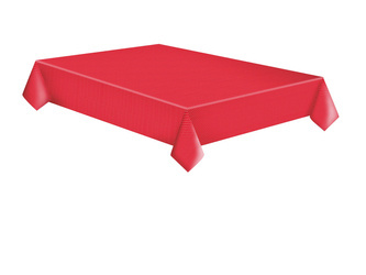 OBRUS PAPIEROWY CZERWONY W KROPKI 120 X 180 CM