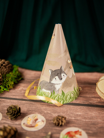 CZAPECZKI PAPIEROWE LEŚNE ZWIERZĄTKA 6 SZT.