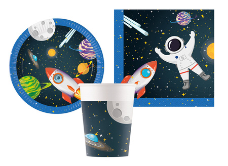 ZESTAW KOSMOS TALERZYKI+KUBECZKI+SERWETKI