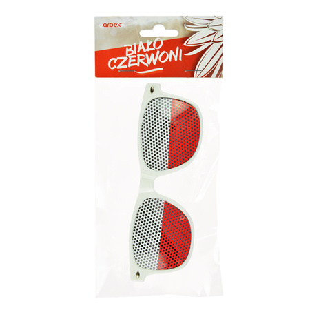 OKULARY KIBICA POLSKA BIAŁO-CZERWONI