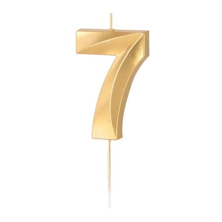 ŚWIECZKA URODZINOWA METALOWA ZŁOTA CYFRA 7
