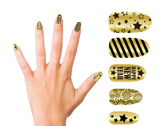 SZTUCZNE PAZNOKCIE ZŁOTE SYLWESTER