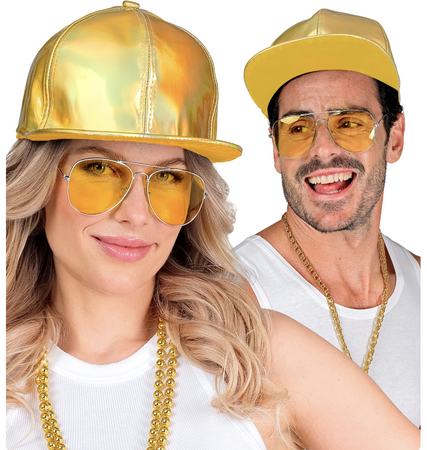 CZAPKA Z DASZKIEM ZŁOTA HOLOGRAFICZNA 