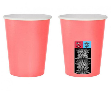 KUBECZKI PAPIEROWE RÓŻOWE 270ml/14 szt.