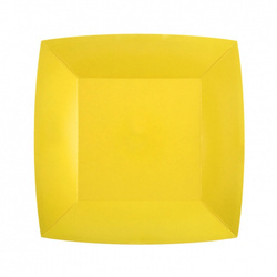 TALERZYKI KWADRATOWE ŻÓŁTE 18 X 18 CM