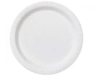 TALERZYKI PAPIEROWE BIAŁE 23 CM 8 SZT