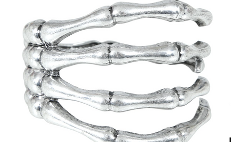 BRANSOLETKA RĘKA SZKIELETORA SREBRNA 