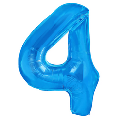 BALON FOLIOWY CYFRA 4 CIEMNONIEBIESKI 100 CM