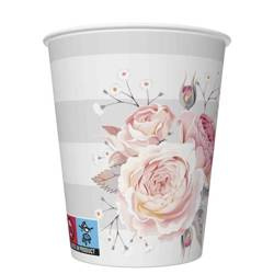 KUBECZKI PAPIEROWE W PASKI RÓŻE 250 ML