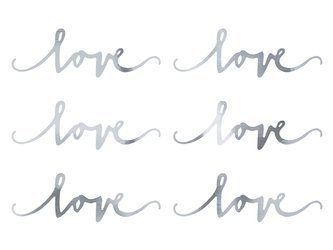 DEKORACJA PAPIEROWA LOVE SREBRNA