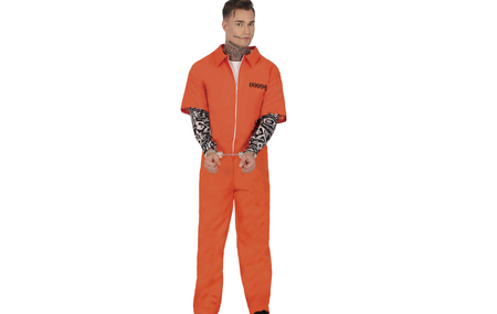 STRÓJ MĘSKI WIĘŹNIA Z TATUAŻAMI 