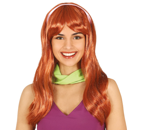 PERUKA DAMSKA RUDE WŁOSY PÓŁDŁUGIE