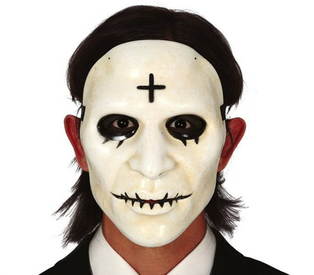 MASKA BIAŁA SATANISTA Z KRZYŻEM