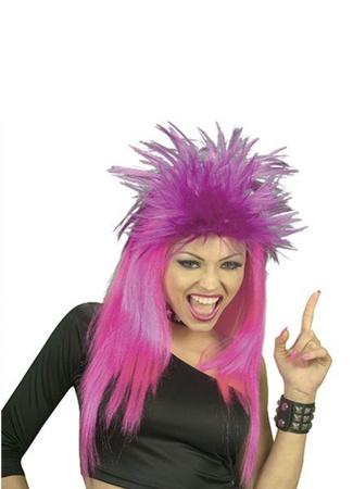 PERUKA RÓŻOWO-FIOLETOWA NEONOWA