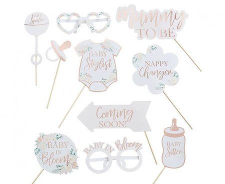 Dekoracje do zdjęć Baby in Bloom, różowo-złote