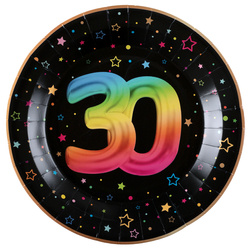 ZESTAW FIESTA 30 URODZINY TALERZYKI+KUBECZKI+SERWETKI