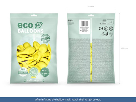 BALONY ECO 30 CM PASTELOWE ŻÓŁTE