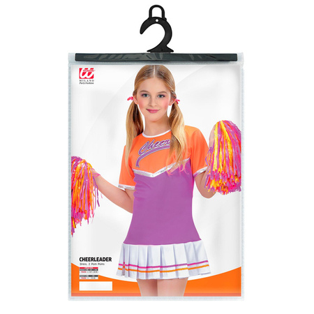 STRÓJ CHEERLEADERKI FUKSJA-POMARAŃCZ