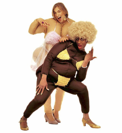 "FAT STRIPPER" (stuffed jumpsuitwith bikini)