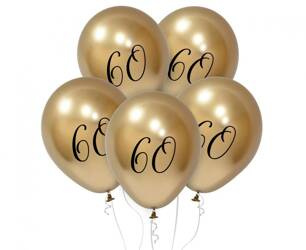BALONY 60 CYFRA 30 CM 5 SZT ZŁOTE