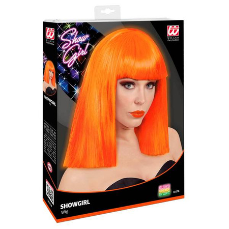 PERUKA SHOWGIRL POMARAŃCZOWA