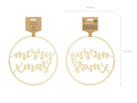Zawieszka dekoracyjna Merry Xmas, 28cm (1 karton / 20 szt.)